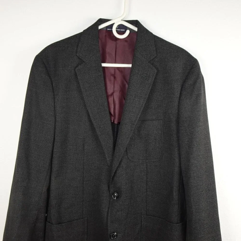 Hart Schaffner Marx Sport Jacket Men's 44R Size L Gray Executive Office Classic